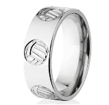 Volleyball Silver Ring